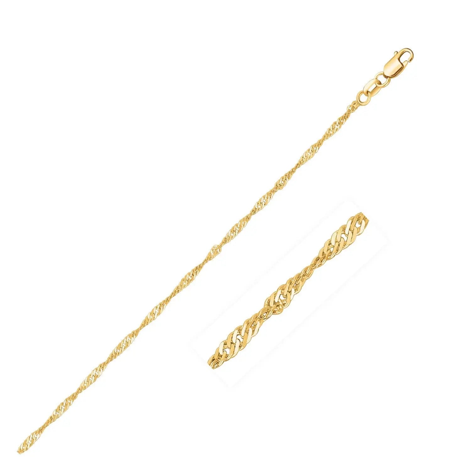 14k Yellow Gold Singapore Chain (1.30 mm) RCJ Chains  CELESTIA LUXE JEWELLERS