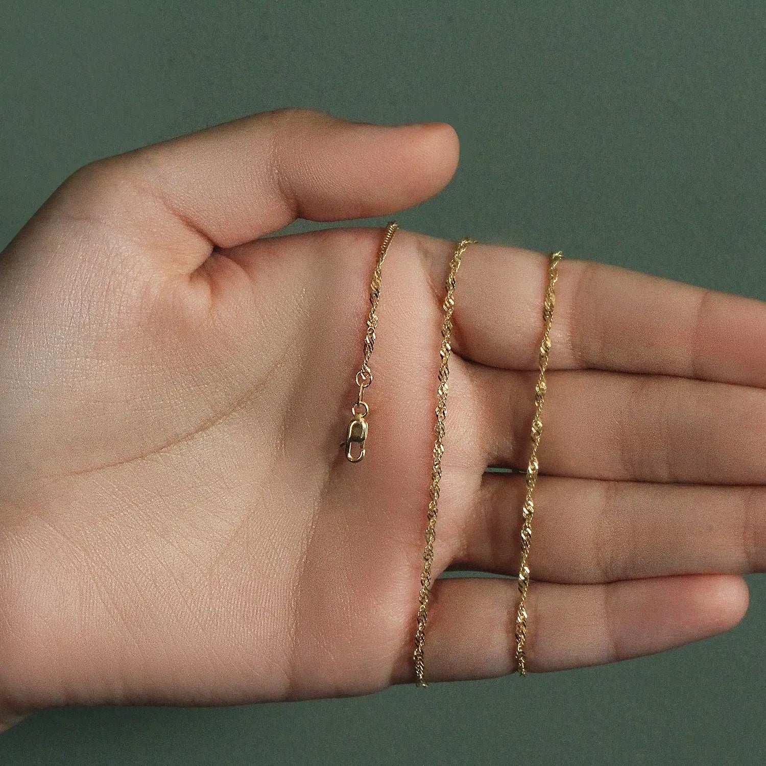 14k Yellow Gold Singapore Chain (1.80 mm) RCJ Chains  CELESTIA LUXE JEWELLERS