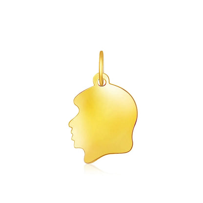 14k Yellow Gold Small Girl Head Charm RCJ Charms  CELESTIA LUXE JEWELLERS