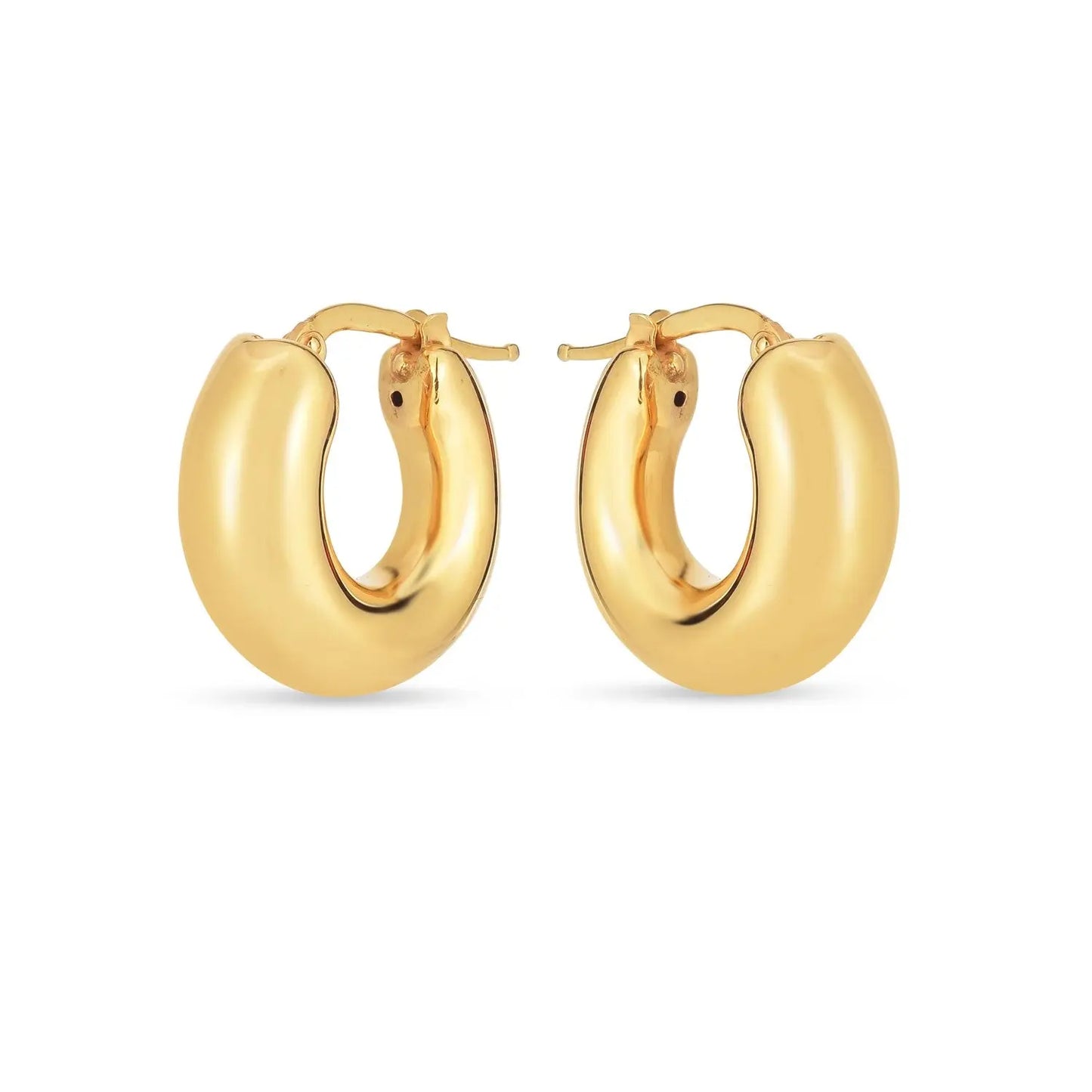 14k Yellow Gold Small Puffy Hoops RCJ Earrings  CELESTIA LUXE JEWELLERS