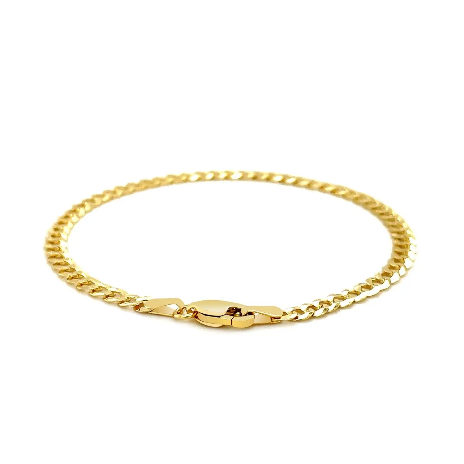 14k Yellow Gold Solid Curb Bracelet (3.60 mm) RCJ Bracelets  CELESTIA LUXE JEWELLERS