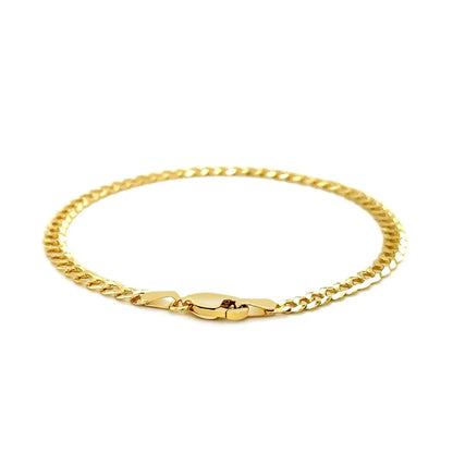 14k Yellow Gold Solid Curb Bracelet (3.60 mm) RCJ Bracelets  CELESTIA LUXE JEWELLERS