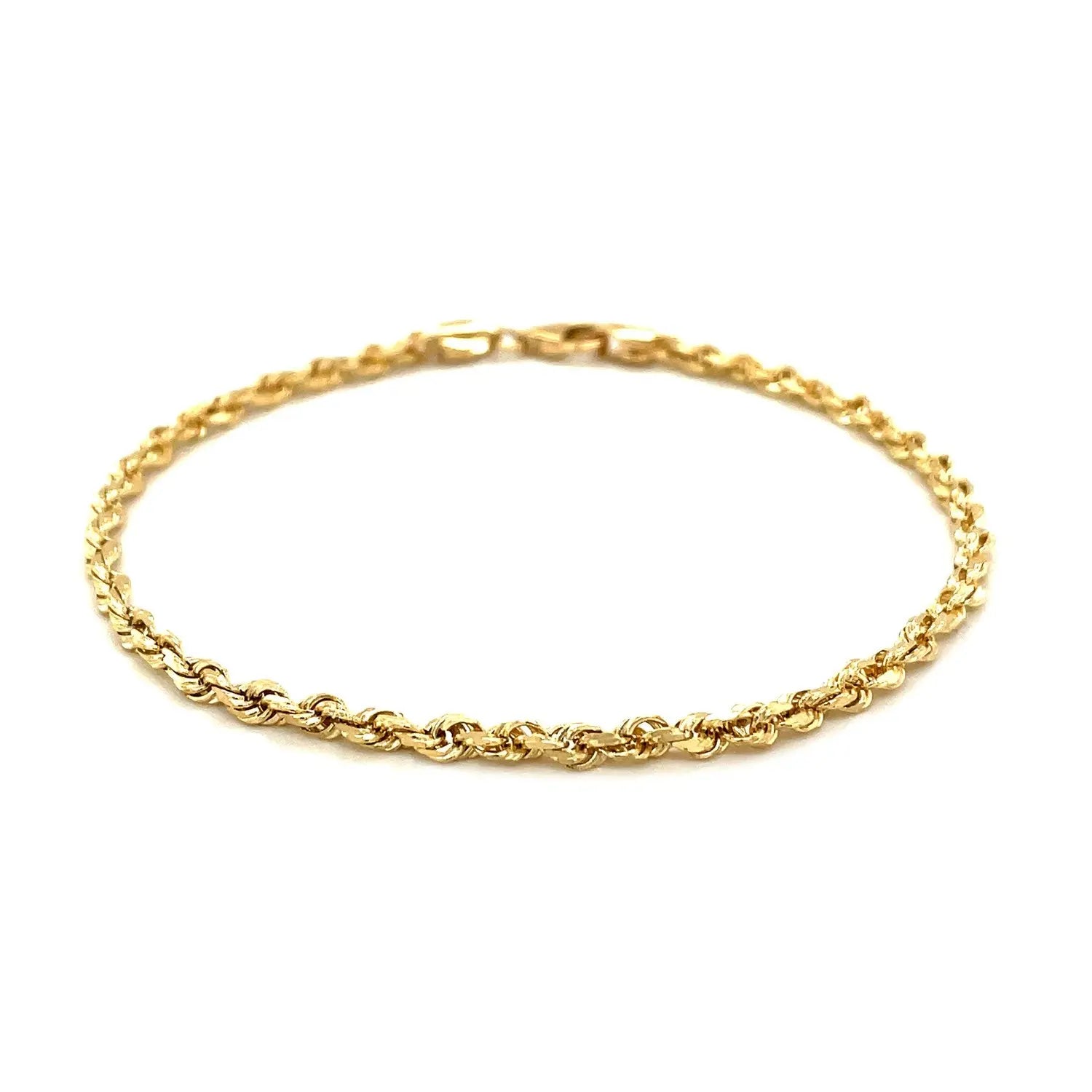 14k Yellow Gold Solid Diamond Cut Rope Bracelet (3.00 mm) RCJ Bracelets  CELESTIA LUXE JEWELLERS
