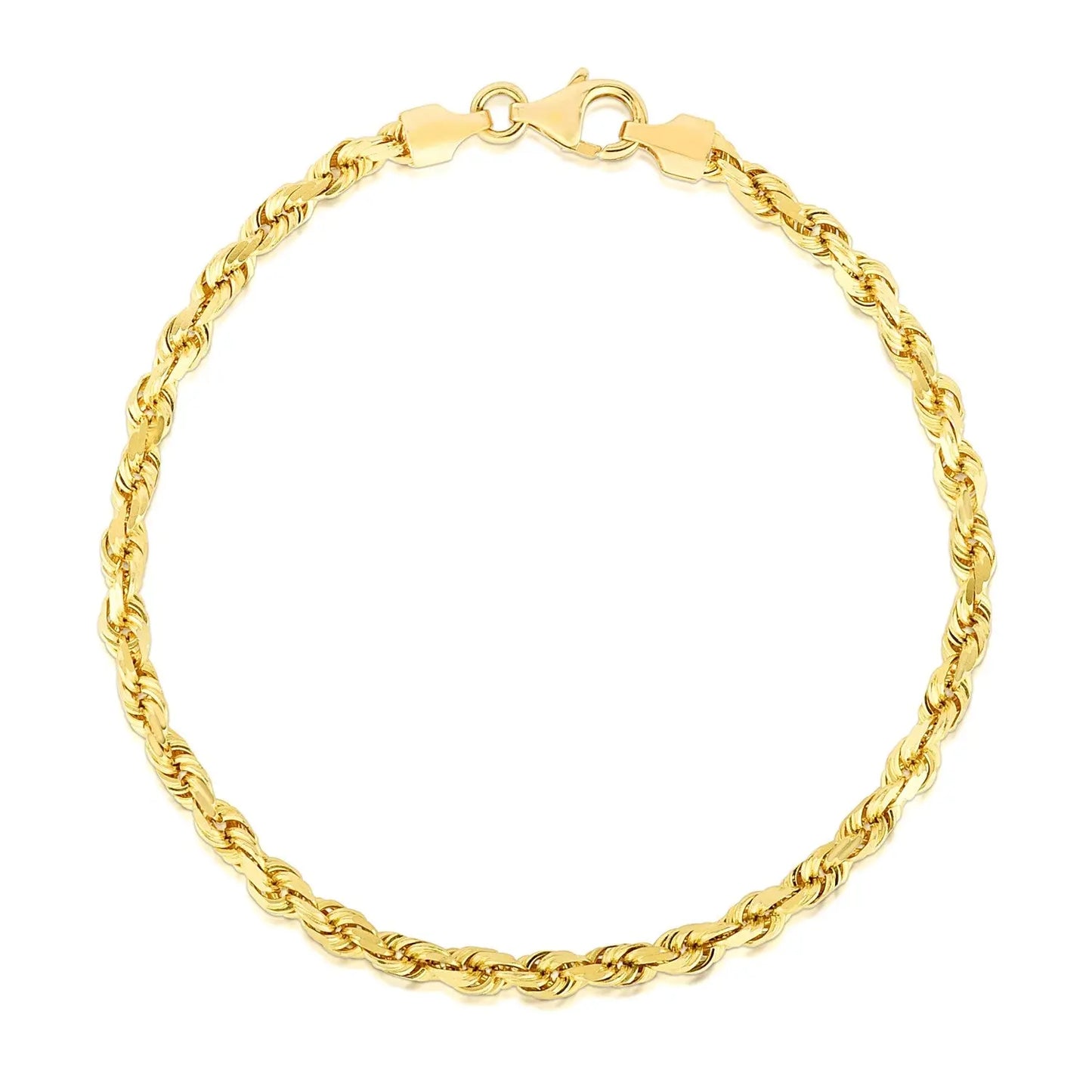 14k Yellow Gold Solid Diamond Cut Rope Bracelet (4.00 mm) RCJ Bracelets  CELESTIA LUXE JEWELLERS