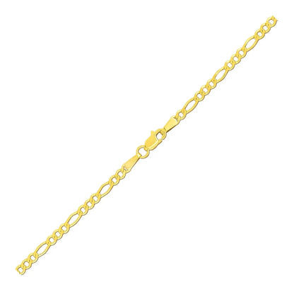 14k Yellow Gold Solid Figaro Bracelet (2.80 mm) RCJ Bracelets  CELESTIA LUXE JEWELLERS