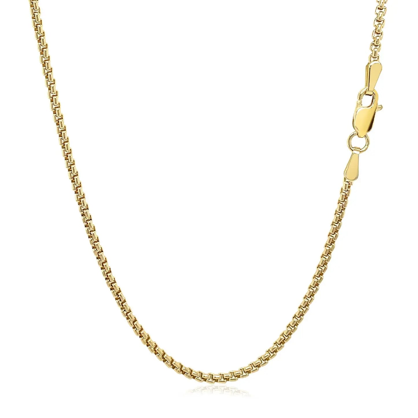 14k Yellow Gold Solid Round Box Chain (1.6 mm) RCJ Chains  CELESTIA LUXE JEWELLERS