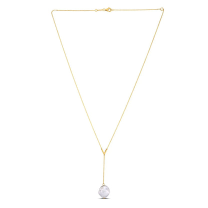 14k Yellow Gold Tesoro Pearl Lariat Necklace RCJ Necklaces  CELESTIA LUXE JEWELLERS