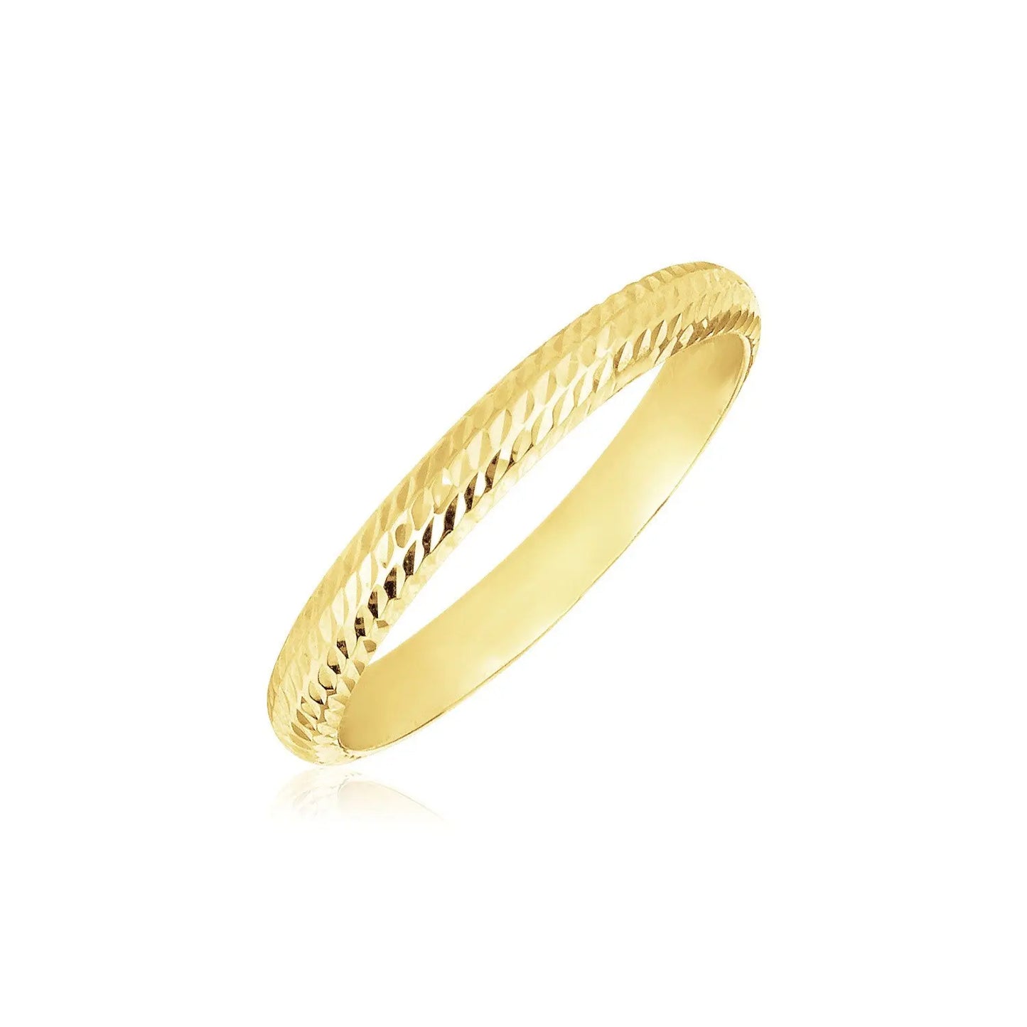 14k Yellow Gold Textured Comfort Fit Wedding Band(2.50 mm) RCJ Rings  CELESTIA LUXE JEWELLERS