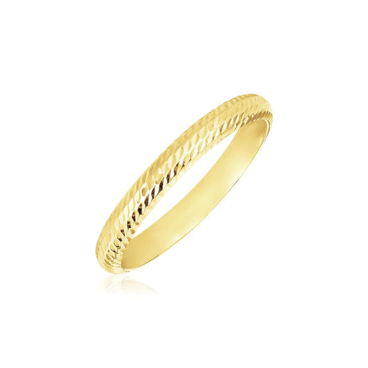14k Yellow Gold Textured Comfort Fit Wedding Band(2.50 mm) RCJ Rings  CELESTIA LUXE JEWELLERS