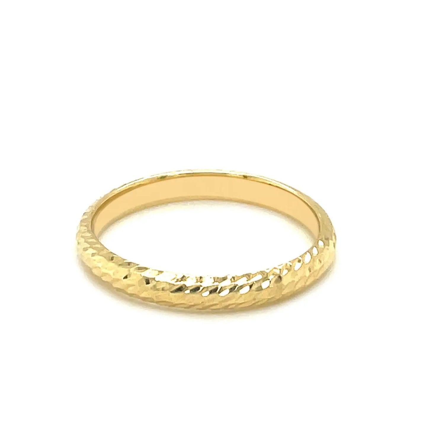 14k Yellow Gold Textured Comfort Fit Wedding Band(2.50 mm) RCJ Rings  CELESTIA LUXE JEWELLERS