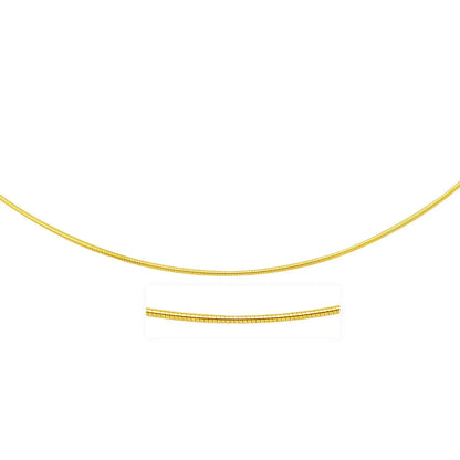 14k Yellow Gold Thin Motif Round Omega Necklace RCJ Necklaces  CELESTIA LUXE JEWELLERS