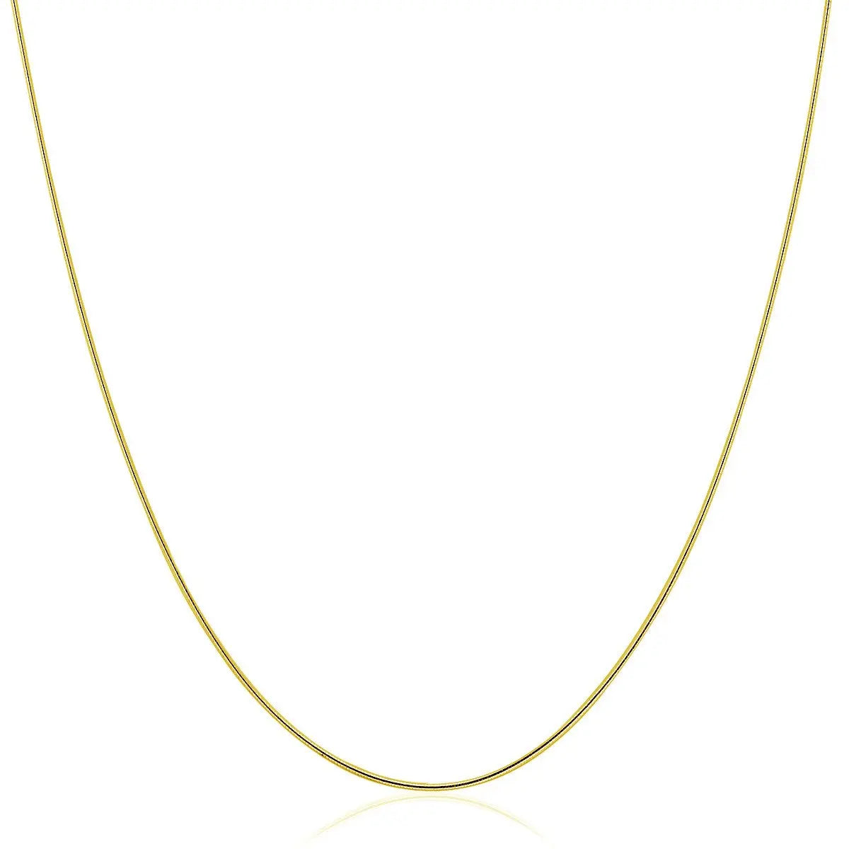 14k Yellow Gold Thin Motif Round Omega Necklace RCJ Necklaces  CELESTIA LUXE JEWELLERS