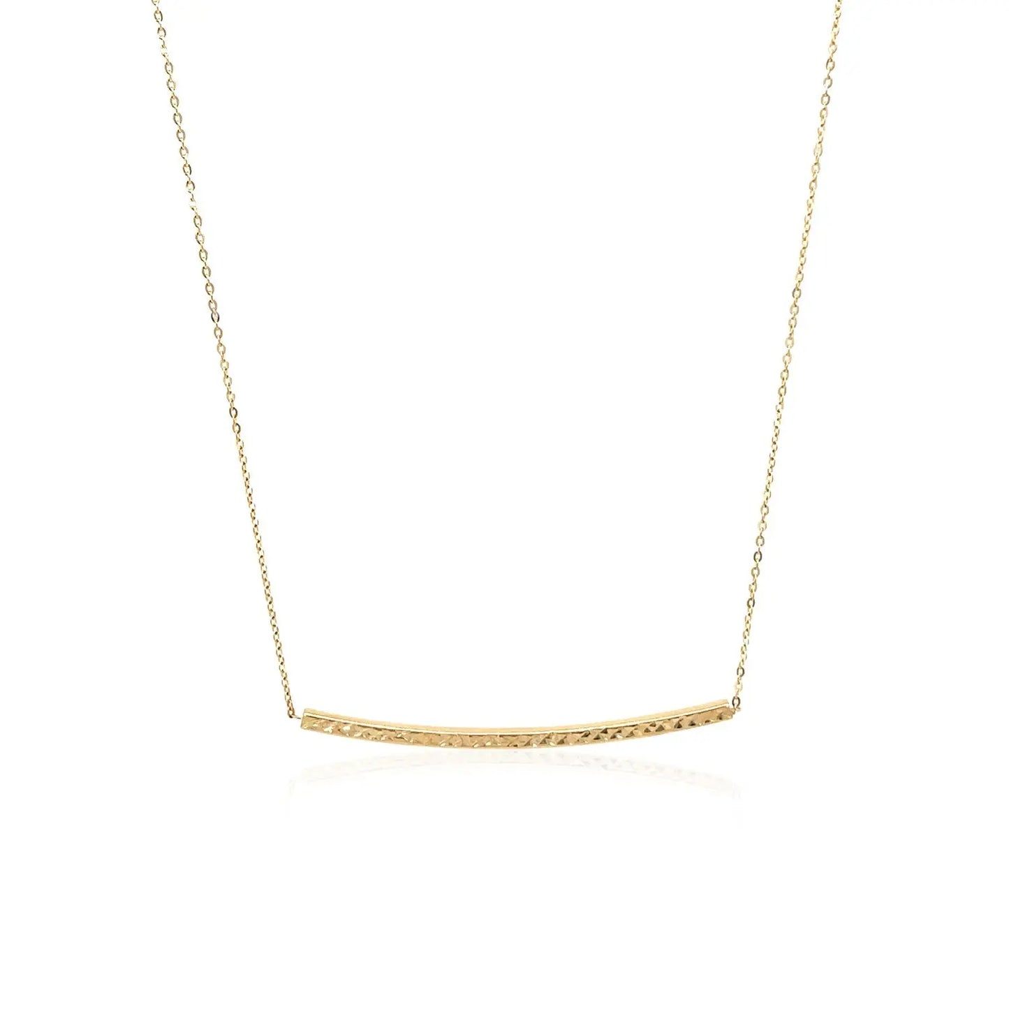 14k Yellow Gold Thin Textured Bar Necklace RCJ Necklaces  CELESTIA LUXE JEWELLERS