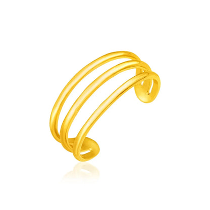 14k Yellow Gold Three Bar Toe Ring RCJ Toe Rings  CELESTIA LUXE JEWELLERS