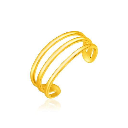 14k Yellow Gold Three Bar Toe Ring RCJ Toe Rings  CELESTIA LUXE JEWELLERS