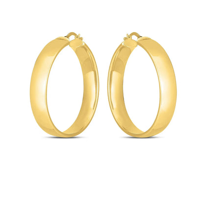 14k Yellow Gold Wedding Band Hoops (7x35mm) RCJ Earrings  CELESTIA LUXE JEWELLERS