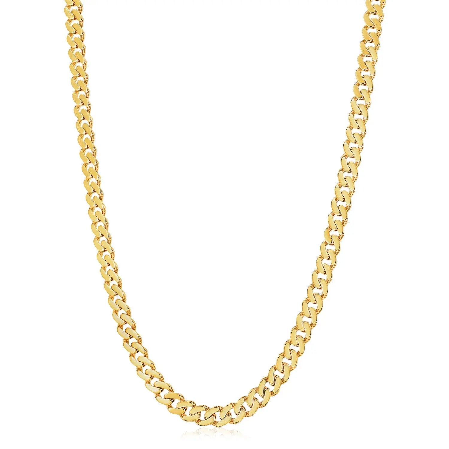 14k Yellow Gold White Pave High Polish Modern Lite Miami Cuban Chain (8.00 mm) RCJ Chains  CELESTIA LUXE JEWELLERS