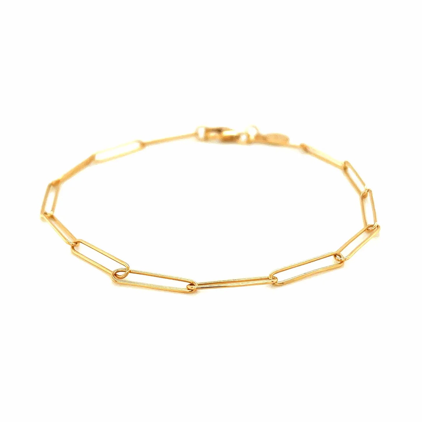 14k Yellow Gold Wire Paperclip Bracelet  (2.70 mm) RCJ Bracelets  CELESTIA LUXE JEWELLERS