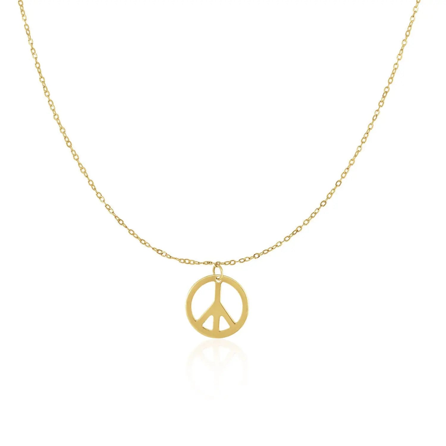 14k Yellow Gold with Peace Symbol Pendant RCJ Pendants  CELESTIA LUXE JEWELLERS