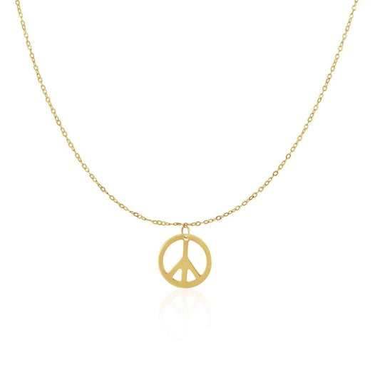14k Yellow Gold with Peace Symbol Pendant RCJ Pendants  CELESTIA LUXE JEWELLERS