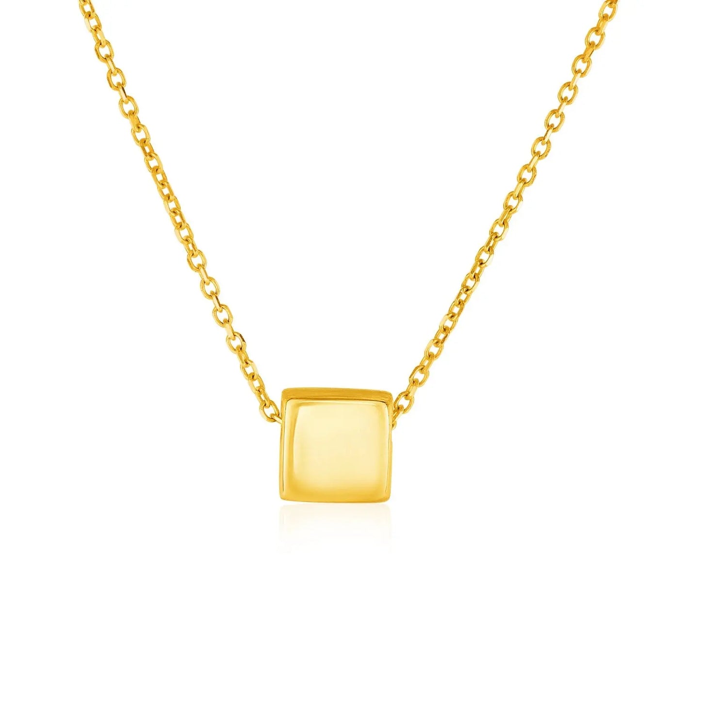 14k Yellow Gold with Shiny Square Pendant RCJ Pendants  CELESTIA LUXE JEWELLERS