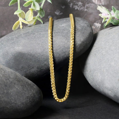 14k Yellow Solid Gold Diamond Cut Round Franco Chain (2.70 mm) RCJ Chains  CELESTIA LUXE JEWELLERS