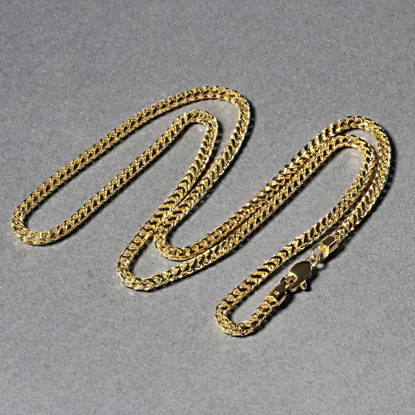 14k Yellow Solid Gold Diamond Cut Round Franco Chain (2.70 mm) RCJ Chains  CELESTIA LUXE JEWELLERS