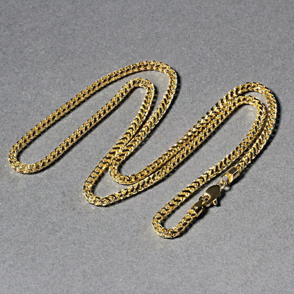 14k Yellow Solid Gold Diamond Cut Round Franco Chain (2.70 mm) RCJ Chains  CELESTIA LUXE JEWELLERS