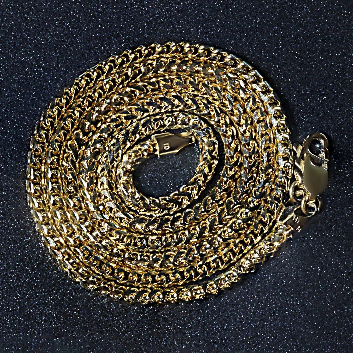 14k Yellow Solid Gold Diamond Cut Round Franco Chain (2.70 mm) RCJ Chains  CELESTIA LUXE JEWELLERS