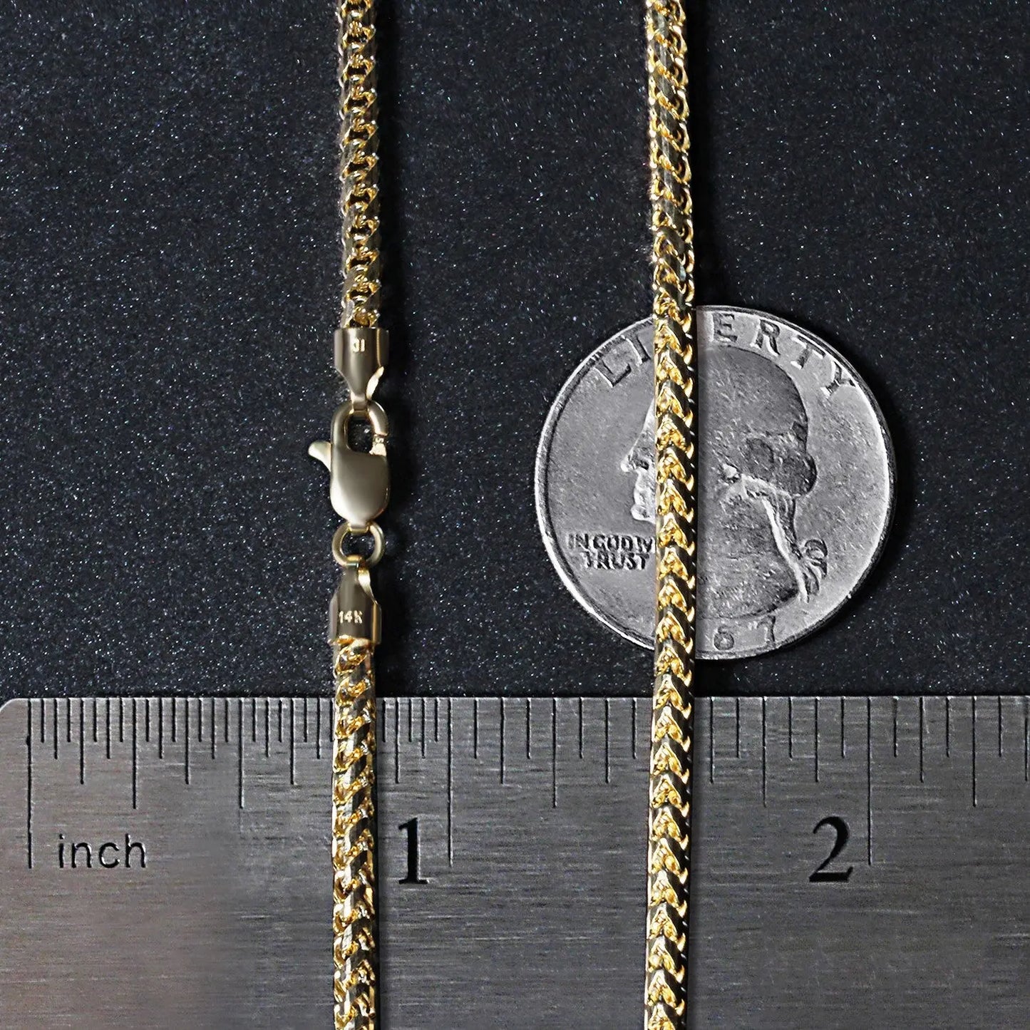 14k Yellow Solid Gold Diamond Cut Round Franco Chain (2.70 mm) RCJ Chains  CELESTIA LUXE JEWELLERS