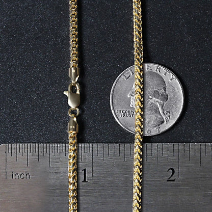 14k Yellow Solid Gold Diamond Cut Round Franco Chain (2.70 mm) RCJ Chains  CELESTIA LUXE JEWELLERS