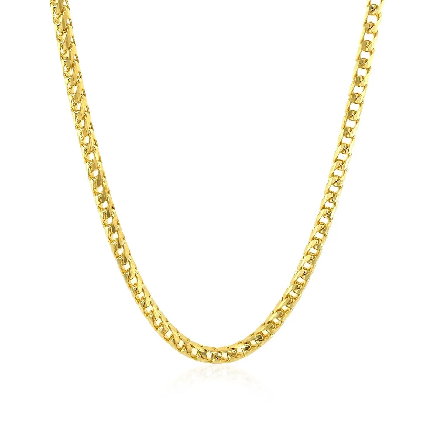 14k Yellow Solid Gold Diamond Cut Round Franco Chain (3.10 mm) RCJ Chains  CELESTIA LUXE JEWELLERS