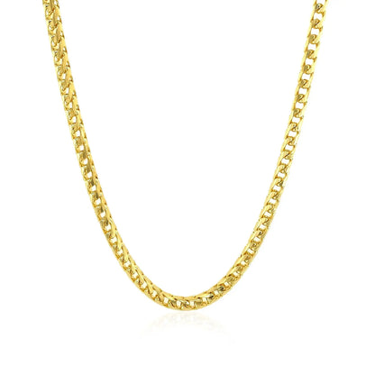 14k Yellow Solid Gold Diamond Cut Round Franco Chain (3.10 mm) RCJ Chains  CELESTIA LUXE JEWELLERS