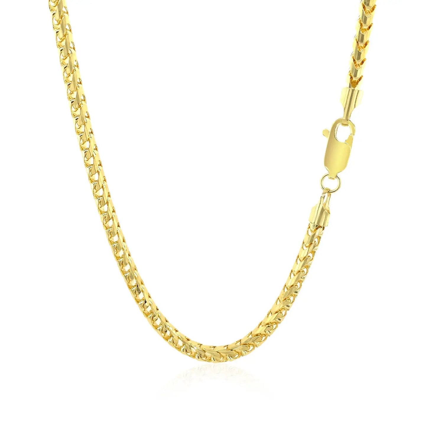 14k Yellow Solid Gold Diamond Cut Round Franco Chain (3.10 mm) RCJ Chains  CELESTIA LUXE JEWELLERS