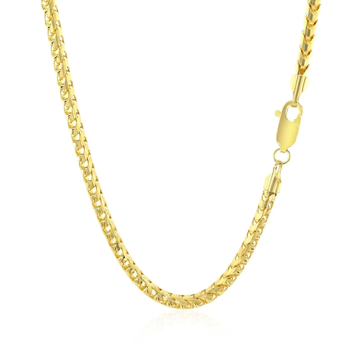 14k Yellow Solid Gold Diamond Cut Round Franco Chain (3.10 mm) RCJ Chains  CELESTIA LUXE JEWELLERS