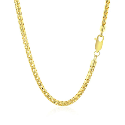 14k Yellow Solid Gold Diamond Cut Round Franco Chain (3.10 mm) RCJ Chains  CELESTIA LUXE JEWELLERS
