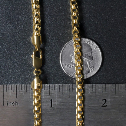 14k Yellow Solid Gold Diamond Cut Round Franco Chain (4.60 mm) RCJ Chains  CELESTIA LUXE JEWELLERS