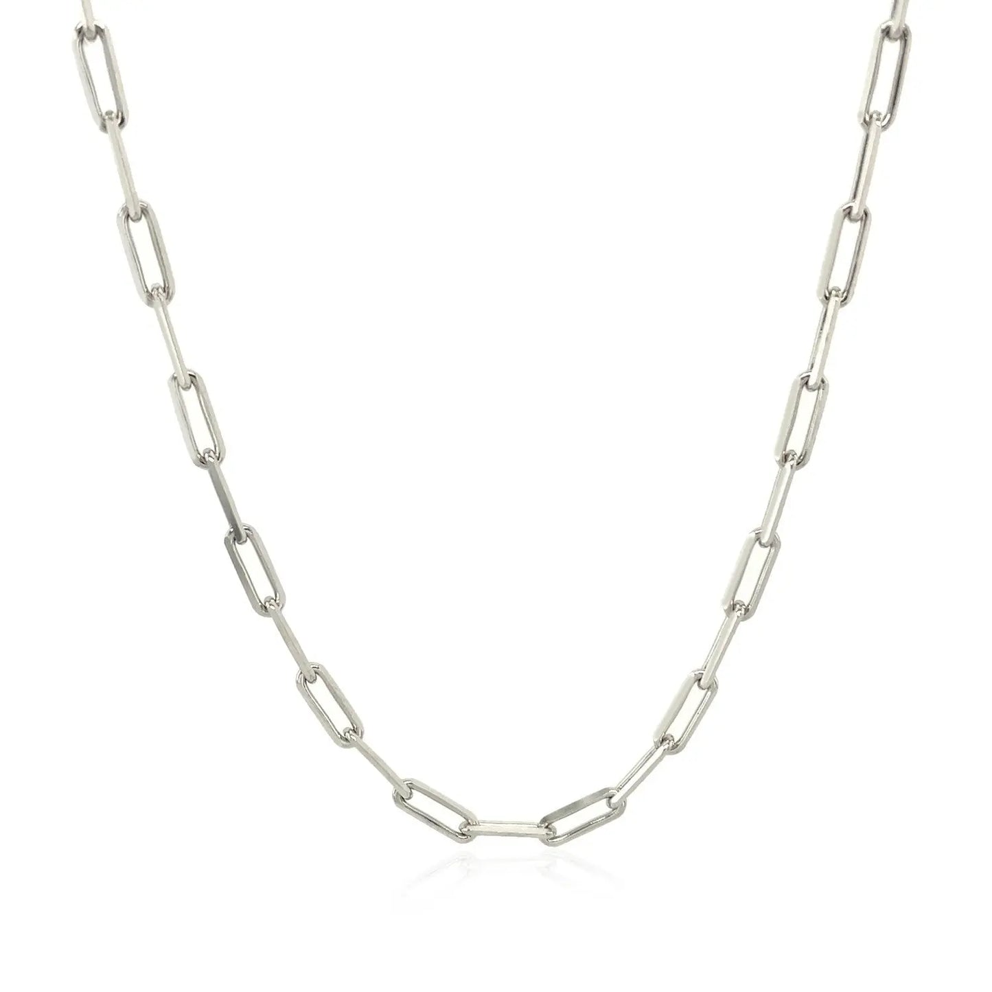 18K White Gold Paperclip Chain (2.50 mm) RCJ Chains  CELESTIA LUXE JEWELLERS