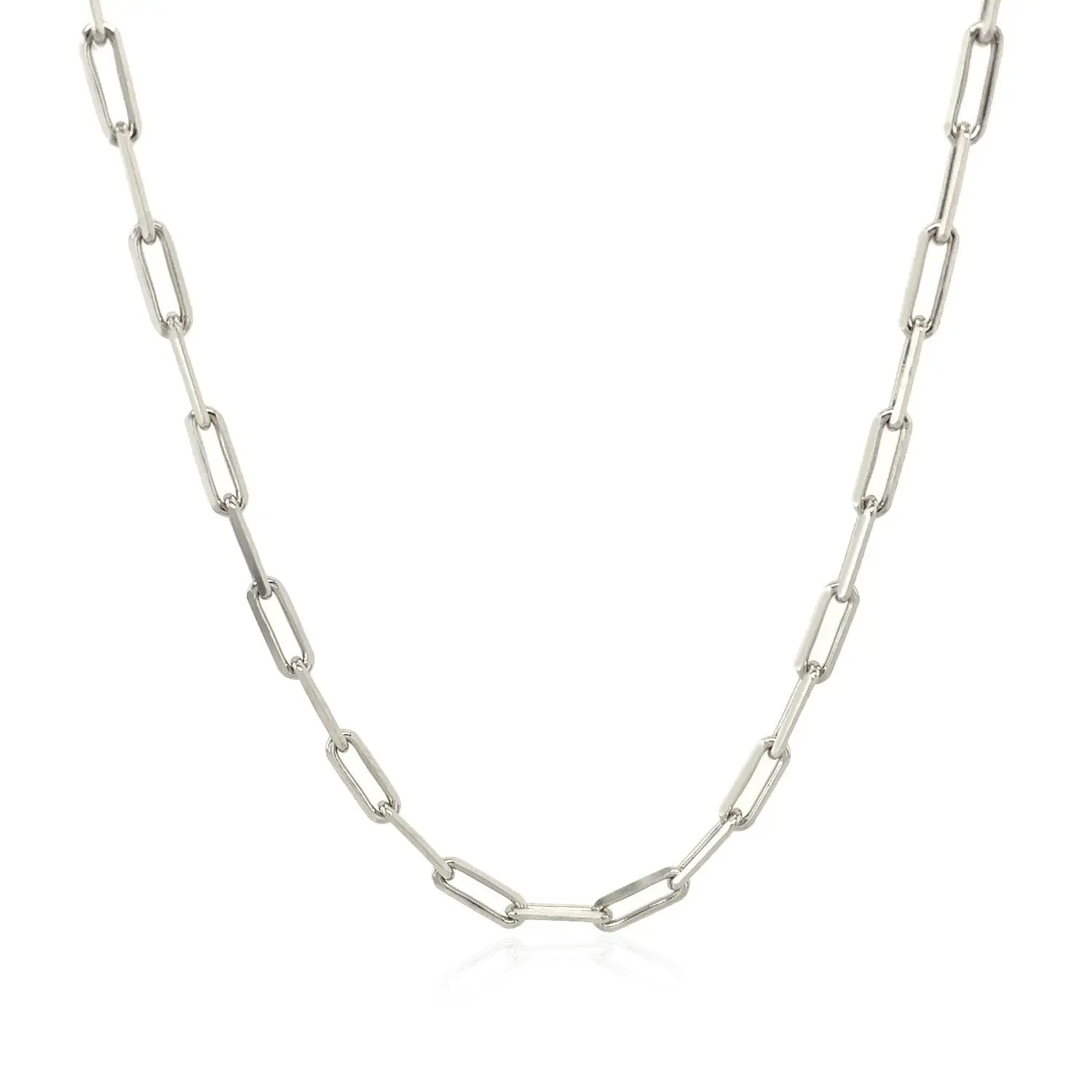 18K White Gold Paperclip Chain (2.50 mm) RCJ Chains  CELESTIA LUXE JEWELLERS