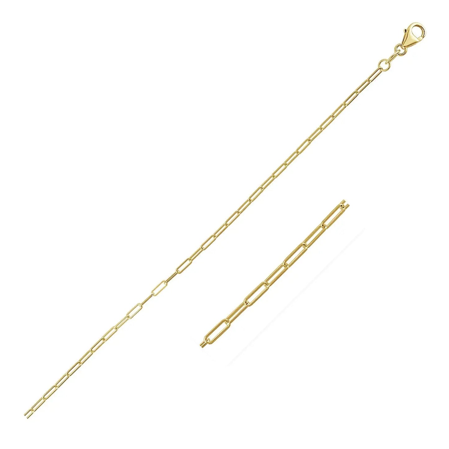 18K Yellow Gold Fine Paperclip Chain (1.50 mm) RCJ Chains  CELESTIA LUXE JEWELLERS