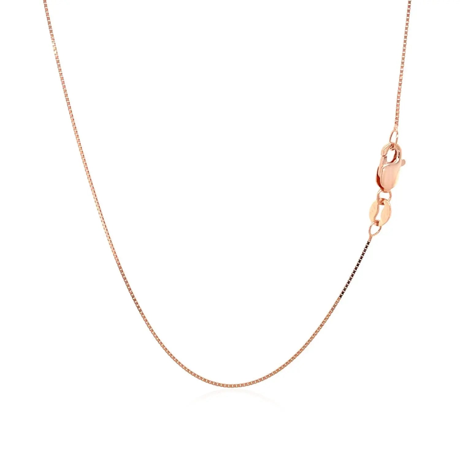 18k Rose Gold Classic Box Chain (0.60 mm) RCJ Chains  CELESTIA LUXE JEWELLERS