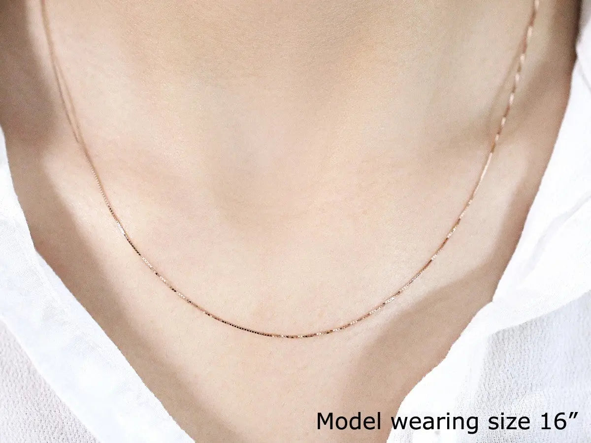 18k Rose Gold Classic Box Chain (0.60 mm) RCJ Chains  CELESTIA LUXE JEWELLERS