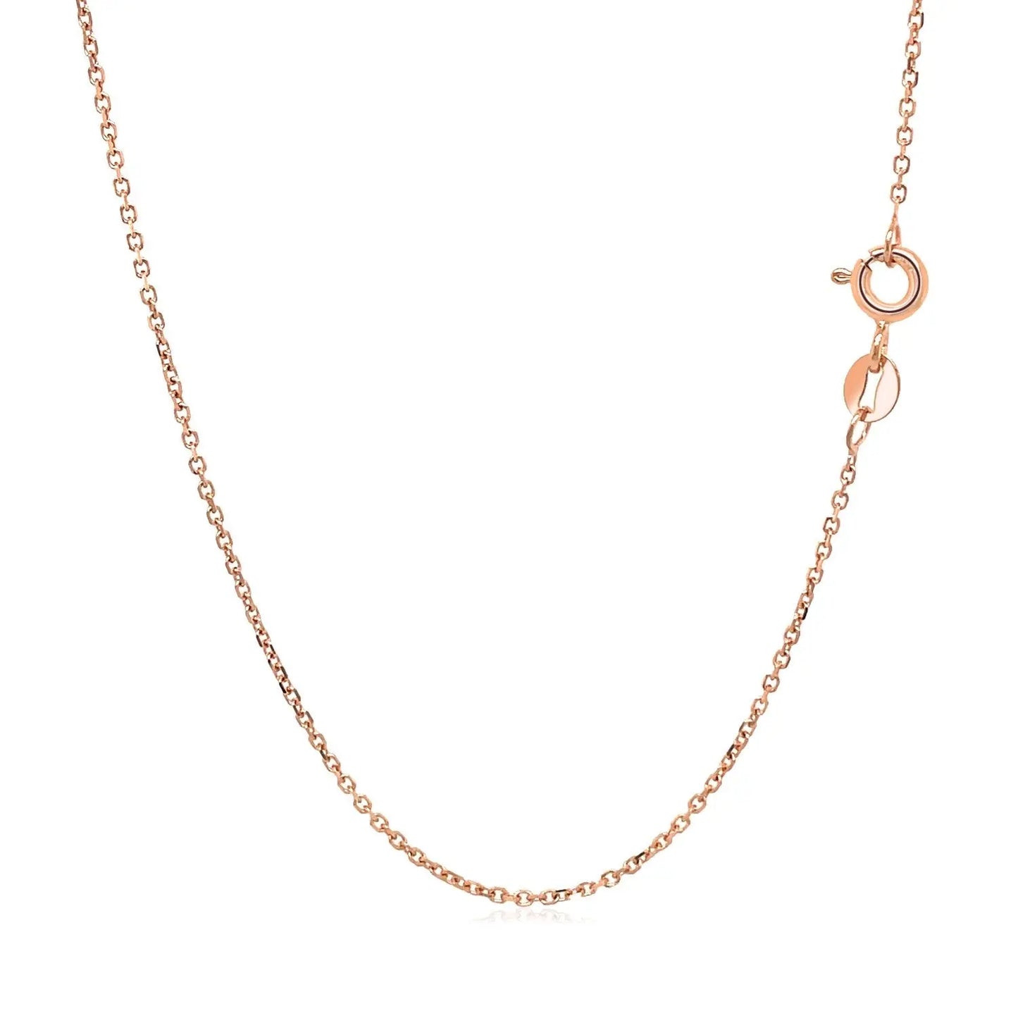 18k Rose Gold Diamond Cut Cable Link Chain (1.10 mm) RCJ Chains  CELESTIA LUXE JEWELLERS