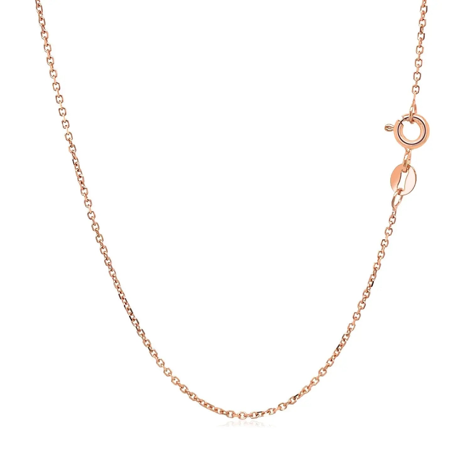 18k Rose Gold Diamond Cut Cable Link Chain (1.10 mm) RCJ Chains  CELESTIA LUXE JEWELLERS