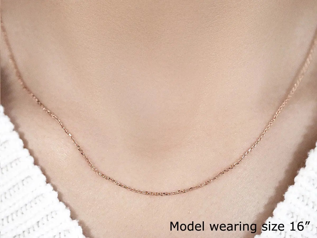 18k Rose Gold Diamond Cut Cable Link Chain (1.10 mm) RCJ Chains  CELESTIA LUXE JEWELLERS