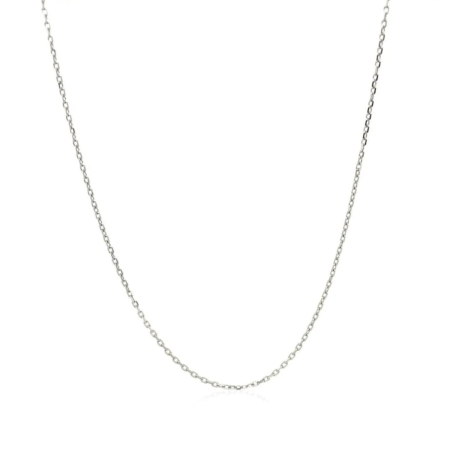 18k White Gold Diamond Cut Cable Link Chain (0.80 mm) RCJ Chains  CELESTIA LUXE JEWELLERS