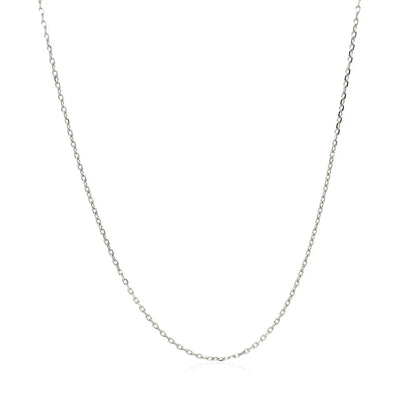 18k White Gold Diamond Cut Cable Link Chain (0.80 mm) RCJ Chains  CELESTIA LUXE JEWELLERS