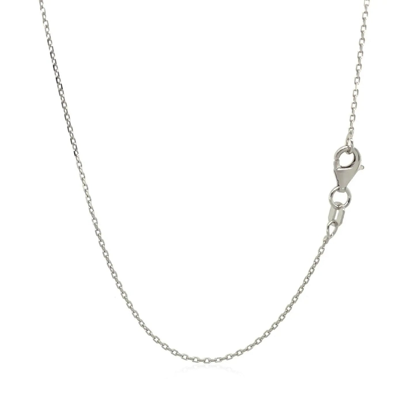 18k White Gold Diamond Cut Cable Link Chain (0.80 mm) RCJ Chains  CELESTIA LUXE JEWELLERS