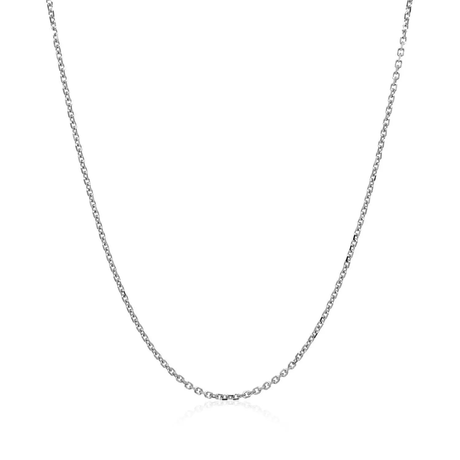 18k White Gold Diamond Cut Cable Link Chain (1.10 mm) RCJ Chains  CELESTIA LUXE JEWELLERS