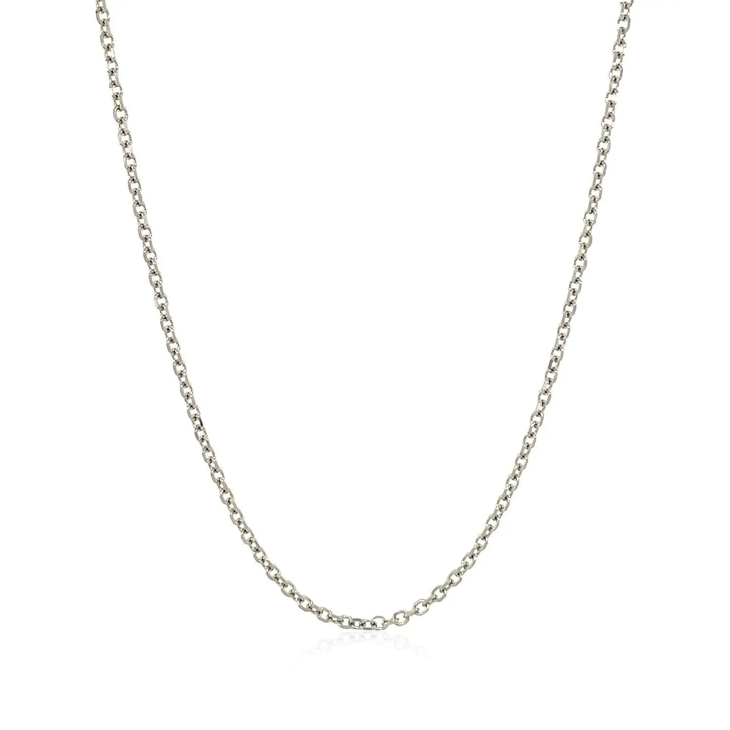 18k White Gold Diamond Cut Cable Link Chain (1.40 mm) RCJ Chains  CELESTIA LUXE JEWELLERS